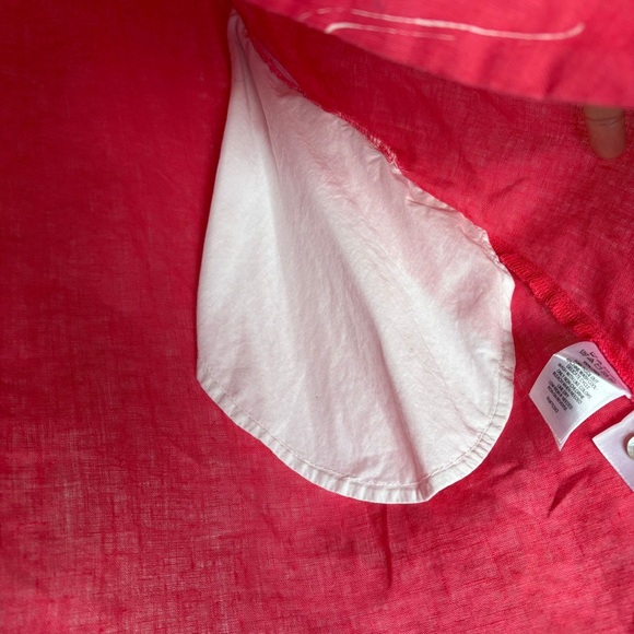 Cynthia Rowley Coral Pink 100% Linen Mini Dress - Coastal • Nautical • Summer - Picture 7 of 11